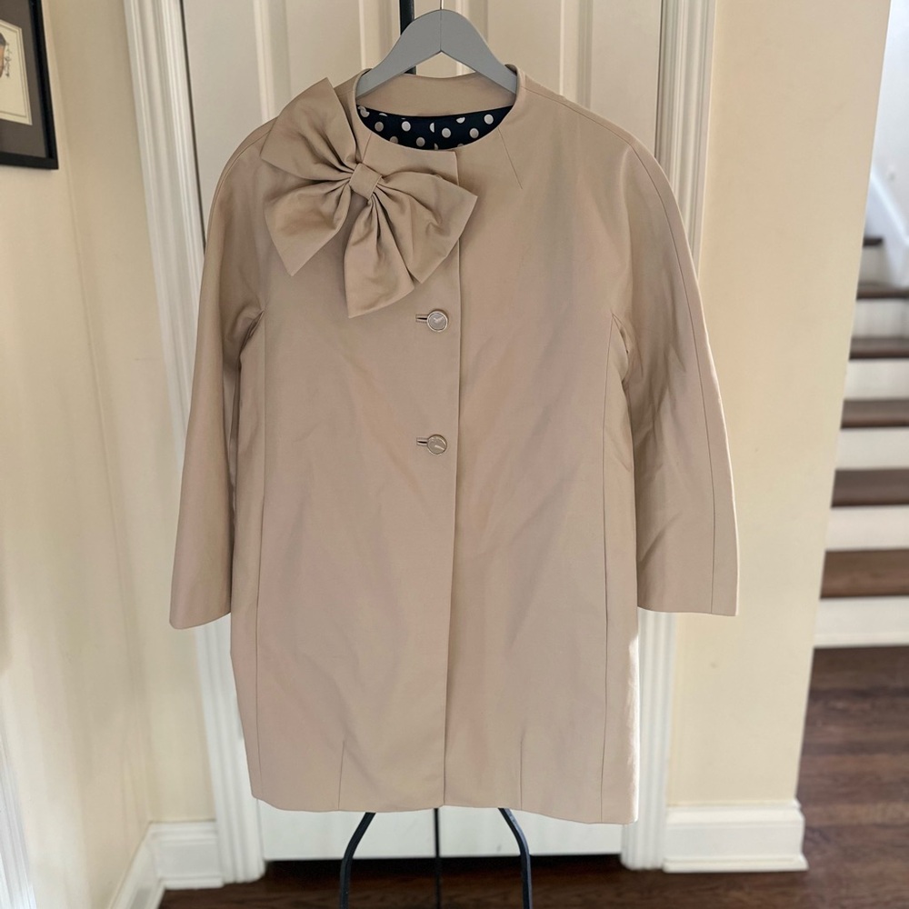 Kate Spade Dorothy Tan Trench Coat with Bow Accent - Picture 7 of 7